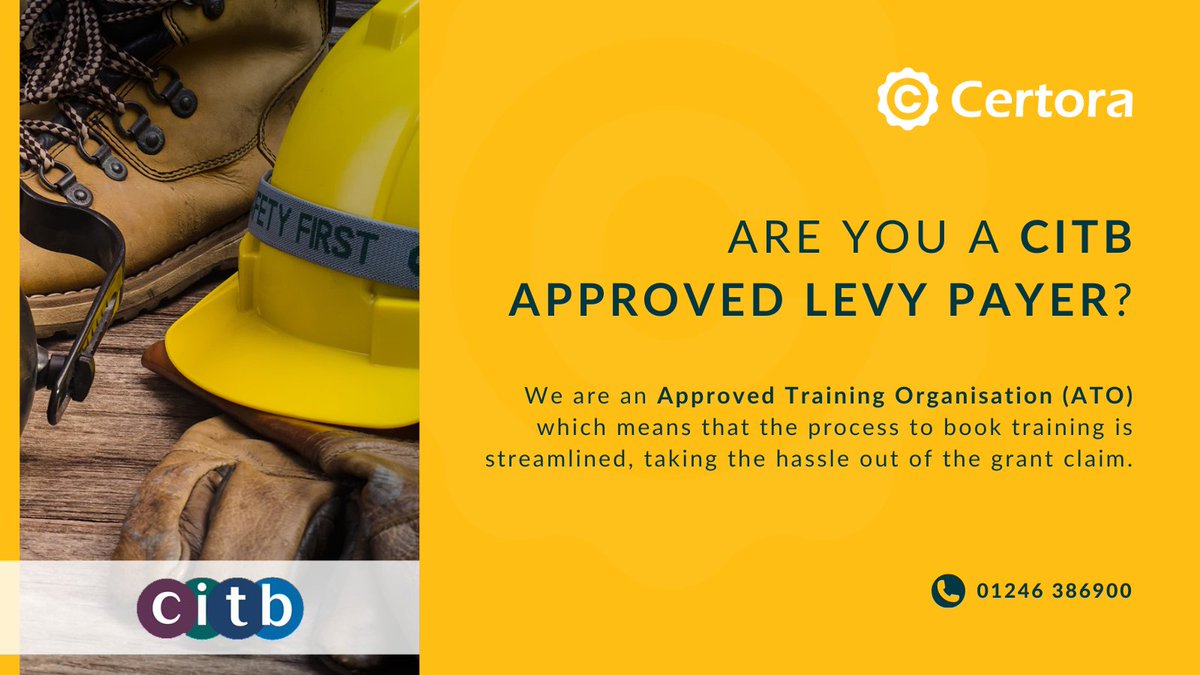 Did you know that we are an Approved Training Organisation (ATO) for our IPAF, PASMA and NPORS courses? 

For more information, call our team today - 01246 386900📞

#CITB #levypayer #constructionsector