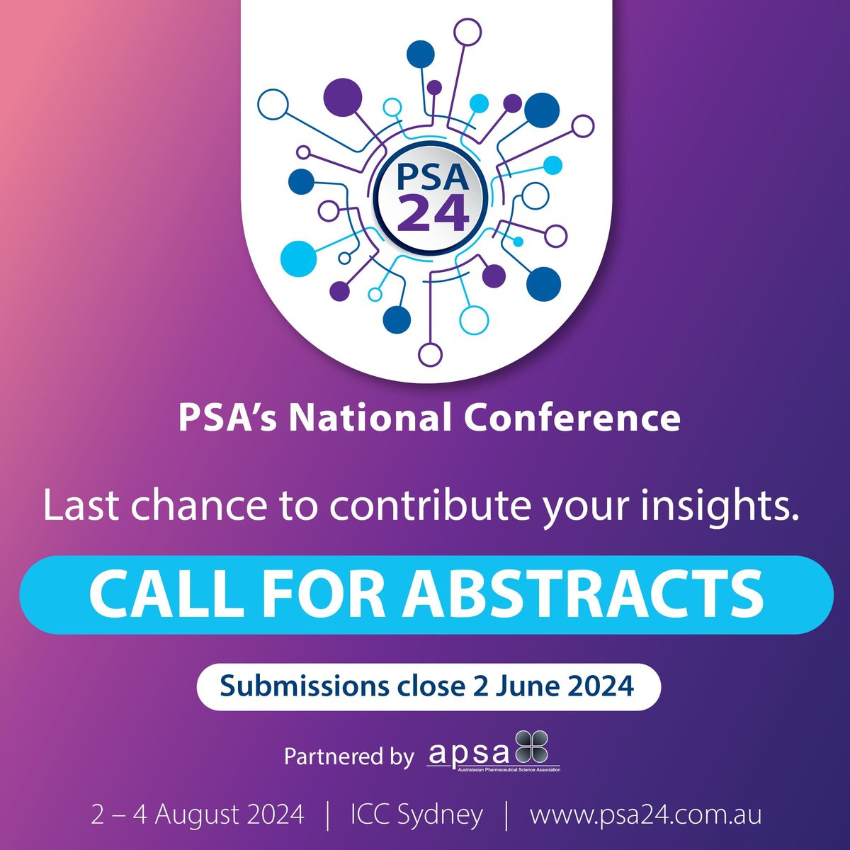 #PSA24 is your platform to influence the future of pharmacy practice. We're seeking dynamic contributions in research papers and case studies. This is your chance to engage with peers, gain expert feedback, and highlight your research. Submit today: buff.ly/3Q4A9H3