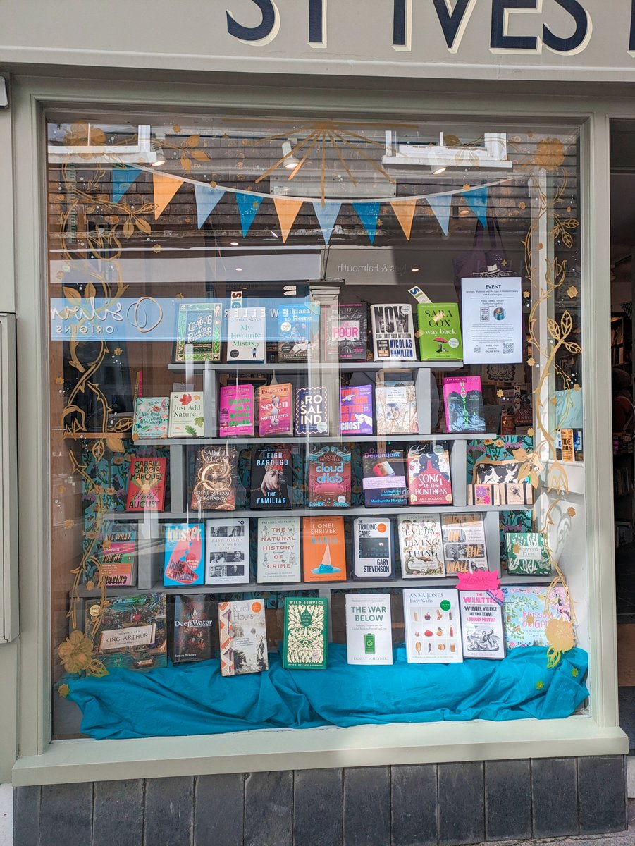 Thank you @stivesbooks for putting a signed copy of #Rosalind in the front window! I've been visiting this bookshop for years and love their handwritten recommendations. #booksbythesea