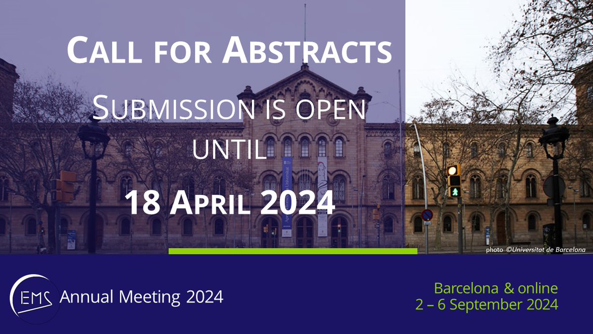 📢Encara ets a temps d'enviar un resum per a participar al congrés de l'#EMS24 @EuropeanMetSoc a Barcelona. ‼️ El termini acaba dijous, 18 d'abril, a les 13:00 h. ℹ️Tots els detalls, aquí: ems2024.eu/about/updates/…