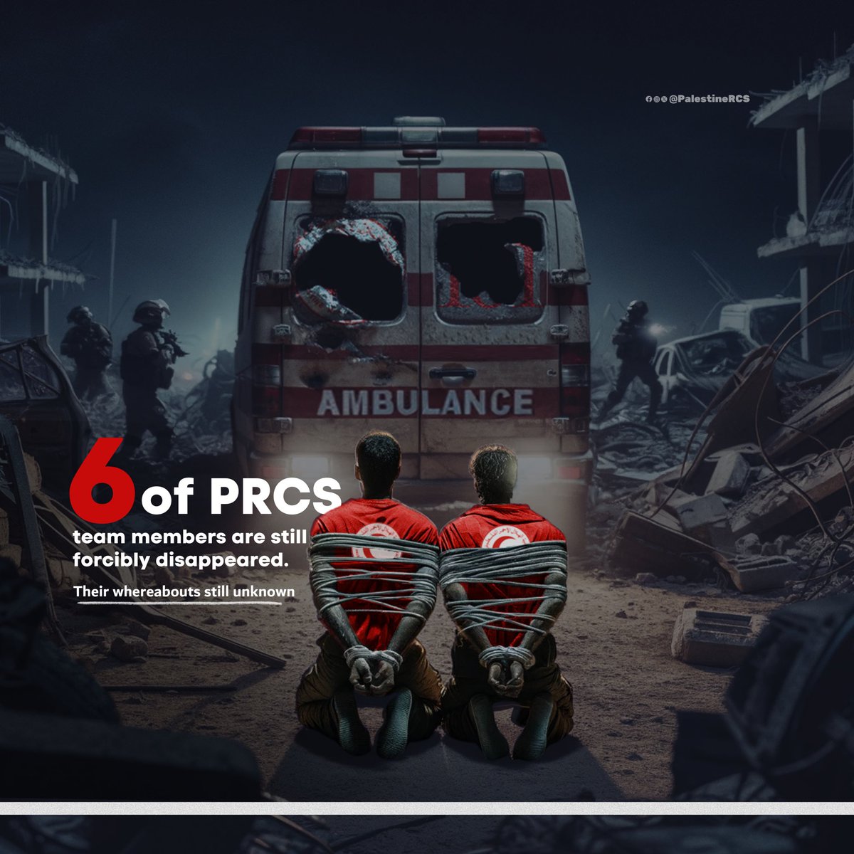 ⭕️Israeli forces released two PRCS ambulance crews today morning after a 50-day detention. They were arrested at a military checkpoint in Khan Younis while evacuating patients from #AlAmalHospital. The Israeli occupation continued to detain six PRCS crews until now, and their