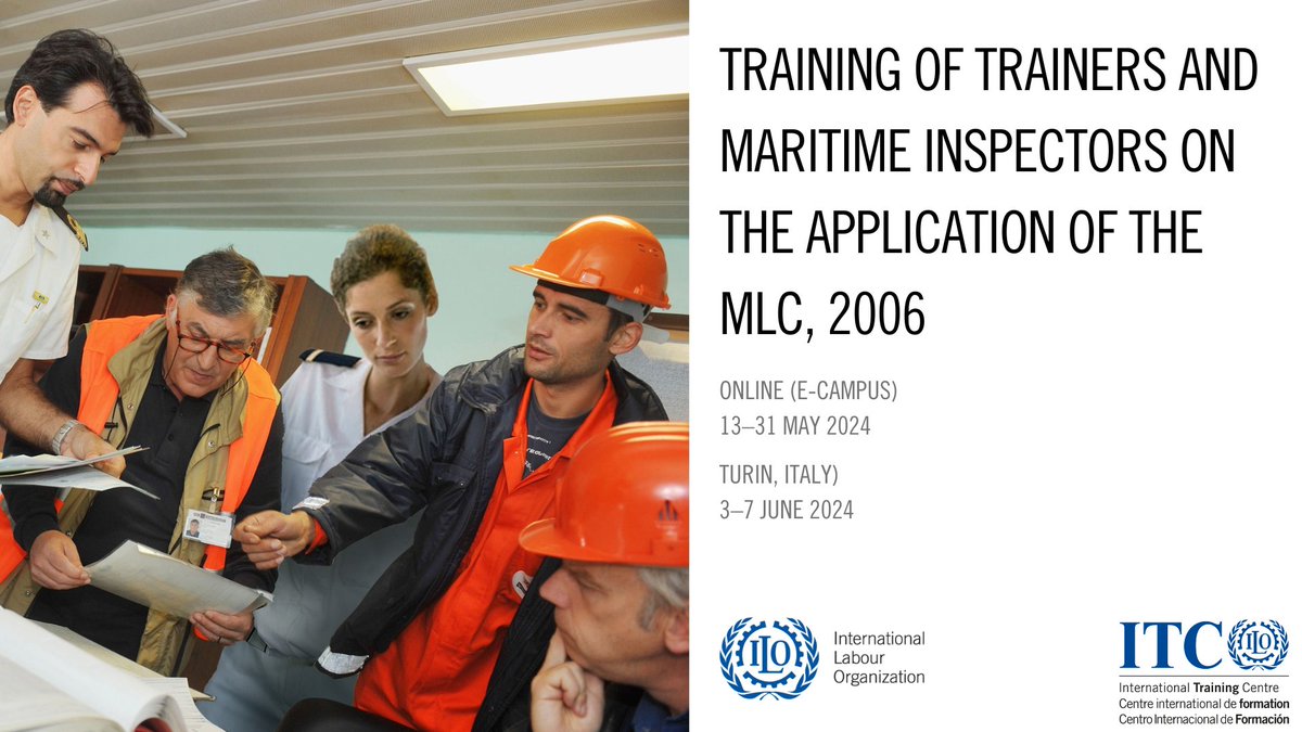 🌊 ⚓ Dive deep into the learning of maritime labour inspection with our unique blended course on the Maritime Labour Convention, 2006 (MLC, 2006) and its Amendments. Apply now: cutt.ly/qw7ugG7m