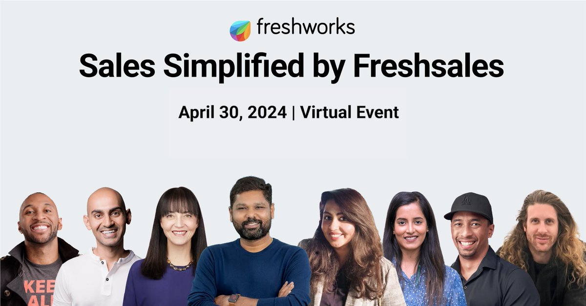 FreshworksInc's tweet photo. Get. Set. Sell π
Level up your sales game with industry insights, product demos, success stories, and more! Register for our #SalesSimplified virtual event: https://t.co/3LFxiwVJIT https://t.co/k67DhIgUJ1