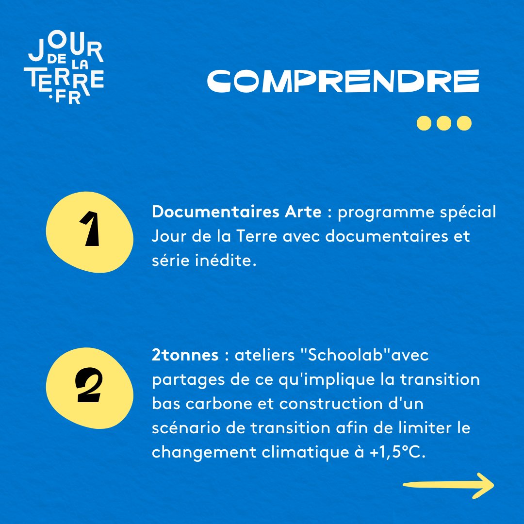 [#Événements]🌍🌿 Découvrez nos évènements (partie 2) pour le Jour de la Terre dans toute la France !🌿🌍

Pour vous inspirer pour le #JourdelaTerre, si vous souhaitez agir, participer, vous informer, il y en a encore pour tous les goûts ! 🤝

📅 Rdv sur jourdelaterre.org/fr/