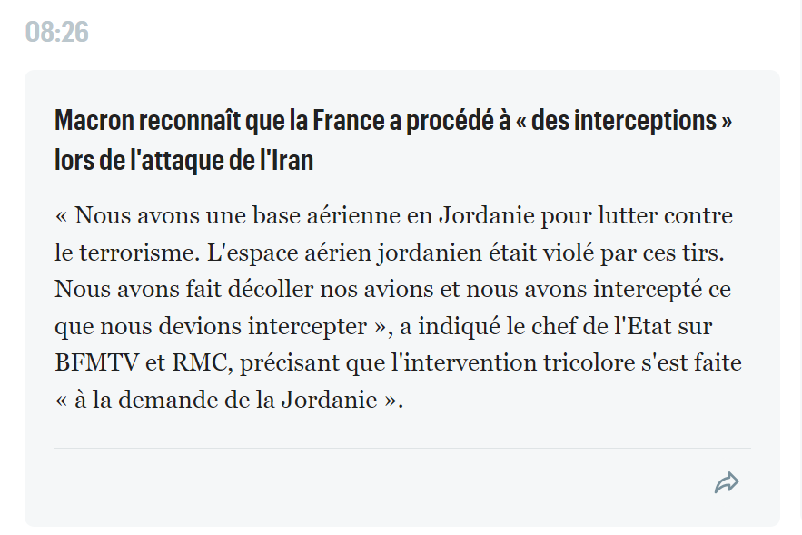 Toute cette pudeur et cette timidité plutôt que d'assumer clairemet : l'Iran est un régime islamiste sanguinaire, Israël est notre allié, nous sommes fiers d'être intervenus pour le protéger.