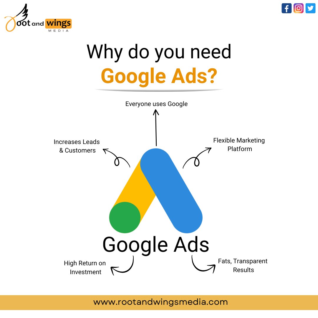 root_and_wings's tweet photo. 𝐖𝐡𝐲 𝐝𝐨 𝐲𝐨𝐮 𝐧𝐞𝐞𝐝 𝐆𝐨𝐨𝐠𝐥𝐞 𝐀𝐝𝐬? #rootandwingsmedia #DigitalMarketing #SEOServices #SMOServices #googleads https://t.co/bLbFHtgT1r