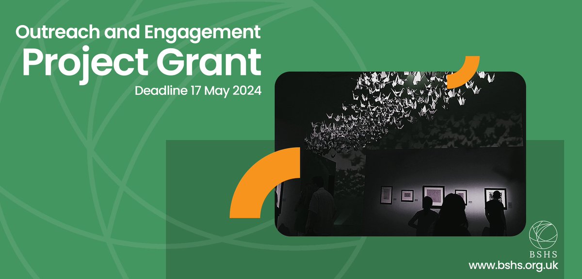 Our next round of Outreach and Engagement Project Grants is open! The BSHS supports small projects and seedcorn initiatives in the broader history of science. Apply by May 17 and receive up to £500 to support your project. #BSHSGrants #HistSci bshs.org.uk/grants/outreac…