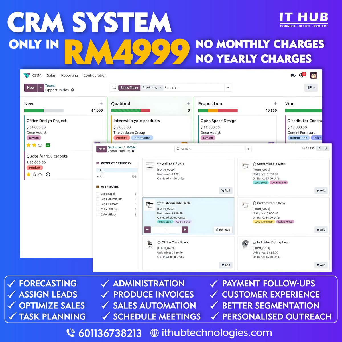 With CRM system never miss a deal, control your sales pipeline, manage leads and track sales task.
Contact Us: wa.me/message/NXCYHI…
#CRM #crmsystem #crmsoftware #crmsoftwaresolutions #crmintegration #leadsmanagement #invoicesoftware #Salesrep #salesalesale #SalesAutomation