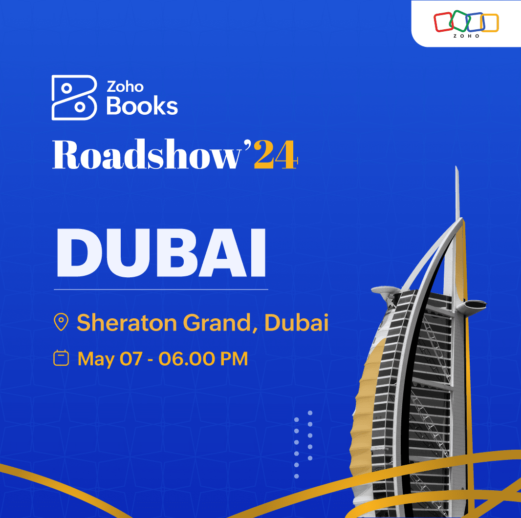 Get ready, #Dubai! Zoho Books's roadshow is coming your way!

Transitioning to corporate tax in the #UAE doesn't have to be daunting. Join us at the #ZohoBooksRoadshow for insights on corporate tax and a deep dive into Zoho Books.

Register for free! 🔗 zurl.co/wmbF