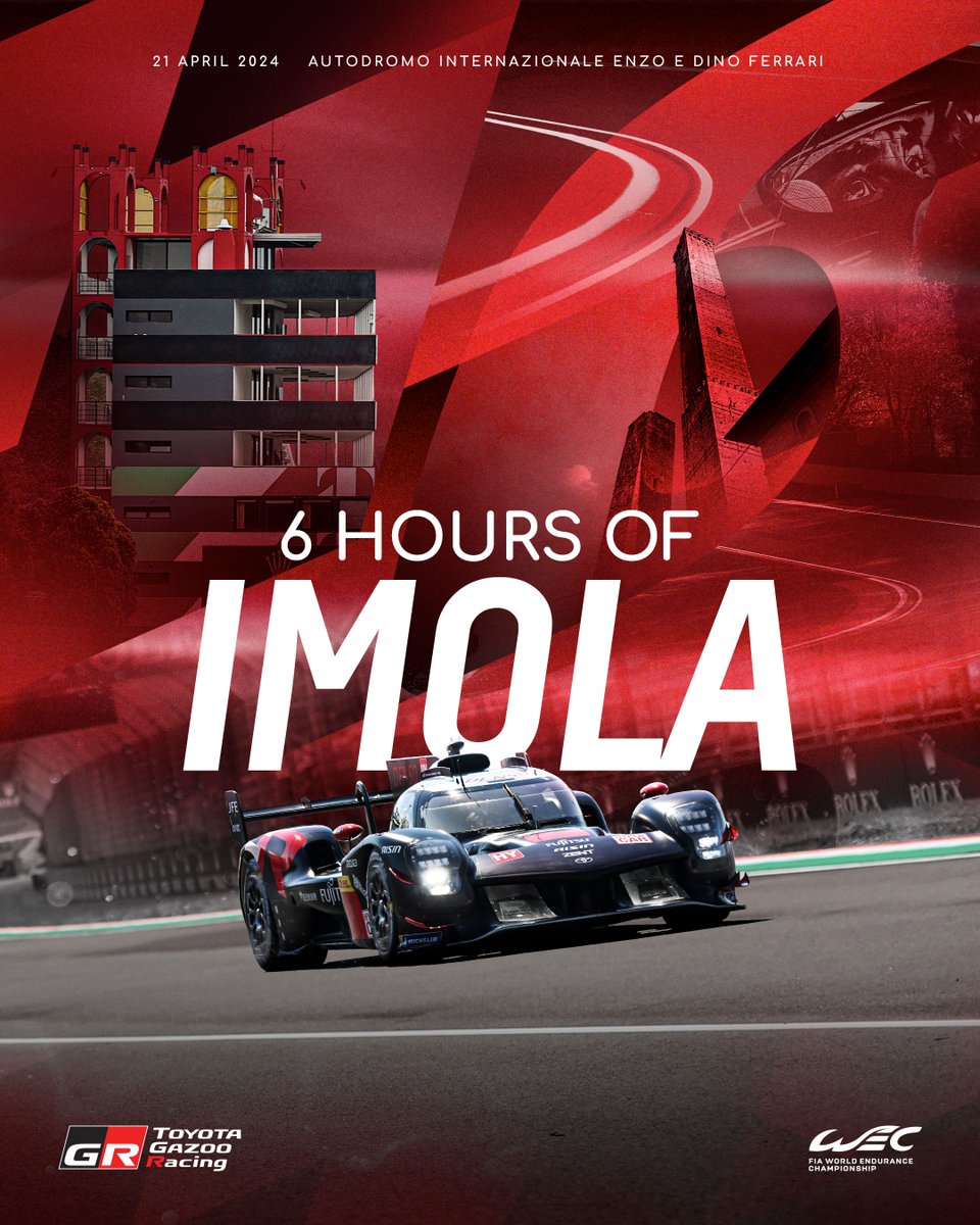 It's race week again! 🤌 Are you as excited as we are to see the #GR010HYBRID racing in Imola for the first time? Andiamo! 🇮🇹 #ToyotaGAZOORacing #WEC #6HImola #PushingTheLimitsForBetter @fiawec_official @autodromoimola @toyota_italia