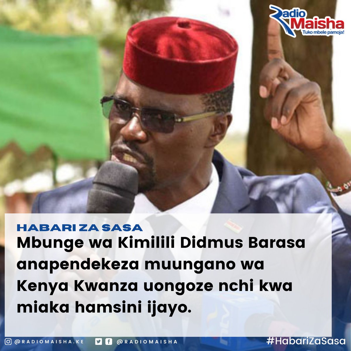 #HabariZaSasa
Mbunge wa Kimilili Didmus Barasa anapendekeza Kenya Kwanza iongoze Kenya kwa miaka 50. Kauli yako ni gani?
#MaishaNiBoraZaidi
#RadioZaidiYaRadio
#Staarabika