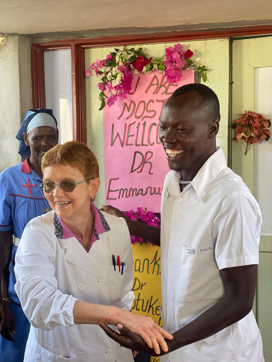 matany_hospital's tweet photo. Joy in Medical Ward as the staff members welcome back Dr Emmanuela Borghi, a long serving volunteer in the Internal Medicine Department. https://t.co/xTIIV6bBDF
