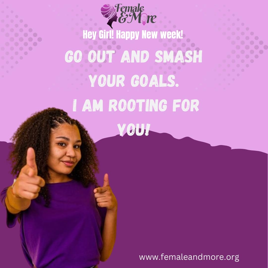 femaleandmore's tweet photo. Happy new week Ladies. 

Step into this week knowing you have the power to achieve anything you set your heart to do. So go out and smash your goals. 

#newweek #FemaleAndMore #winningwomen https://t.co/YAQk4QZ4FA