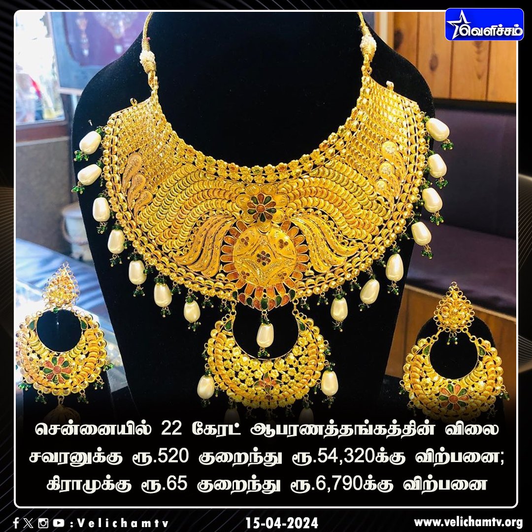 velichamtvtamil's tweet photo. தங்கம் விலை சவரனுக்கு ரூ.520 குறைவு #Gold | #GoldRate | #lowrate | #VelichamTV https://t.co/V7IZUnY7xS