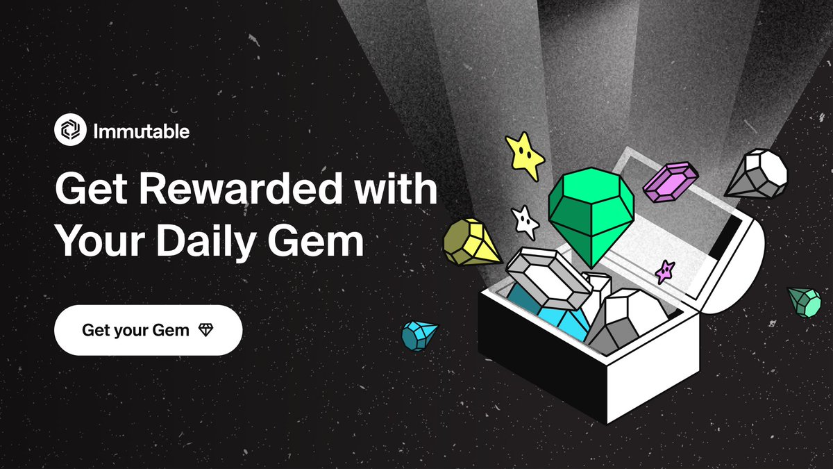 GM! Immutable zkEVM’s Main Quest will be one of the largest web3 gaming rewards program yet. It’s easy to be part of it. Just #DoQuestsGetRewards Start every day with Daily Gems imx.community/gems