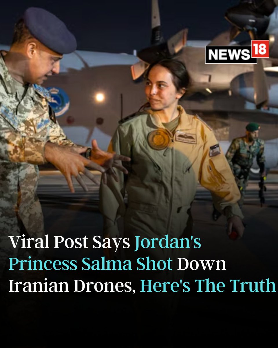 CNNnews18's tweet photo. A false news using a doctored photo of #PrincessSalma of #Jordan went viral on the internet claiming that the #royal was involved in shooting down #Iranian drones that entered #Jordanian airspace as #Tehran attacked #Israel

https://t.co/NbrKYHez9h https://t.co/WyN21mzLL0