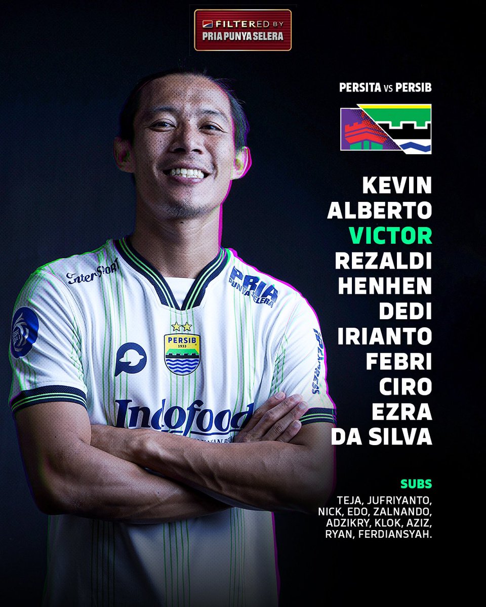 Sebelas pertama #PERSIB di pertandingan melawan Persita sore ini. ✊

Henhen akan memainkan laga ke-100 bersama #PERSIB

Filtered by Pria Punya Selera

#PERSIBDAY #WeArePERSIB