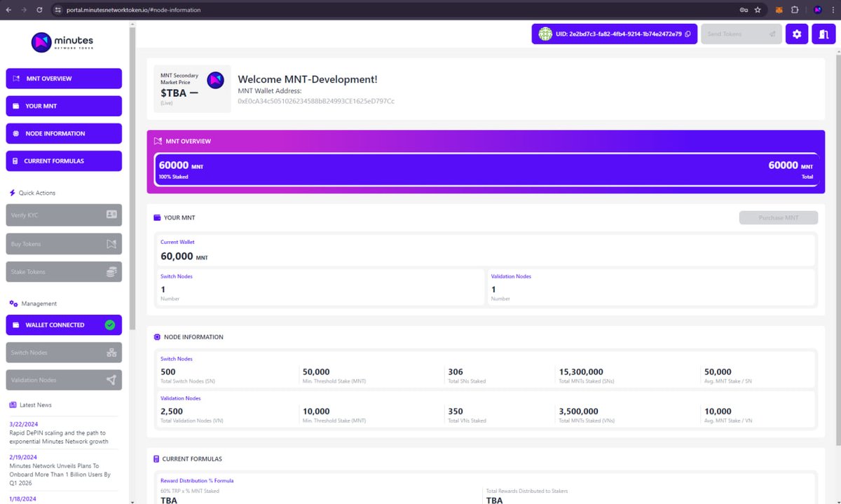 We are delighted to announce updates to our portal, now reflecting nodes and tokens acquired during the private and early node reservation rounds. You may now log in at portal.minutesnetworktoken.io to validate your management wallet and view your holdings. Staking management will…