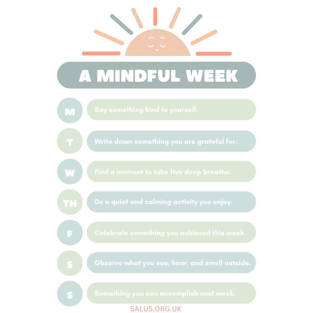 Mindfulness takes practice, so don't get discouraged if it's difficult at first. Keep at it, and you'll soon see the benefits in your daily life. Here is a mindful schedule by day that can help you focus.