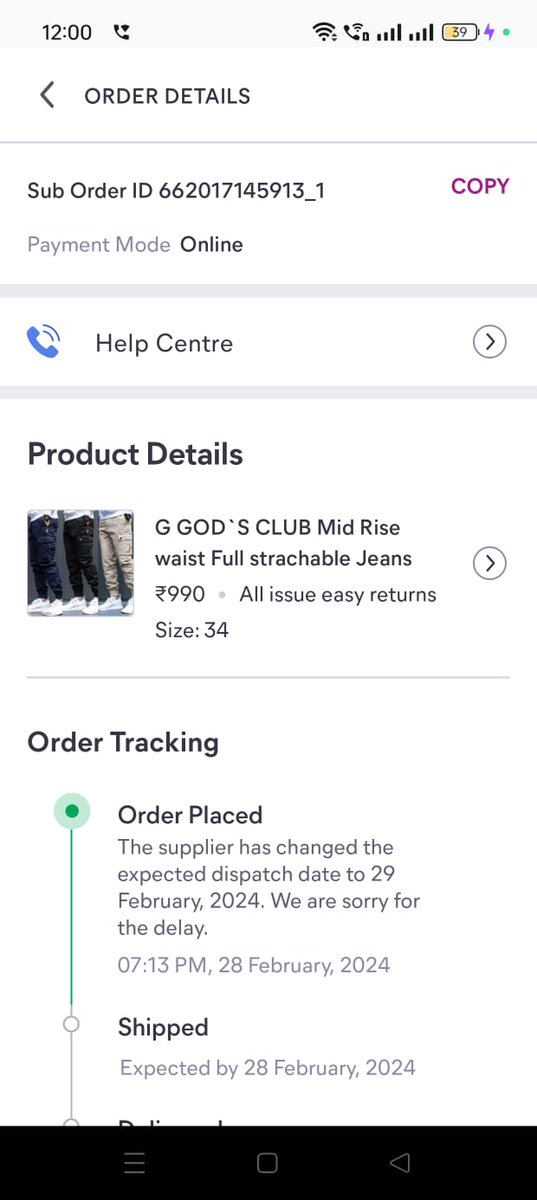 SurajluvGaushal's tweet photo. @meesho_support  Order on 26 Feb saying I have cancelled the order and then saying supplier has changed the dispatch date...almost 45 days not recieved refund ..complained at customer care atleast 10 times...they are saying  giving same reply..everytime.".sorry we understand you. https://t.co/tUdZoRKK6D