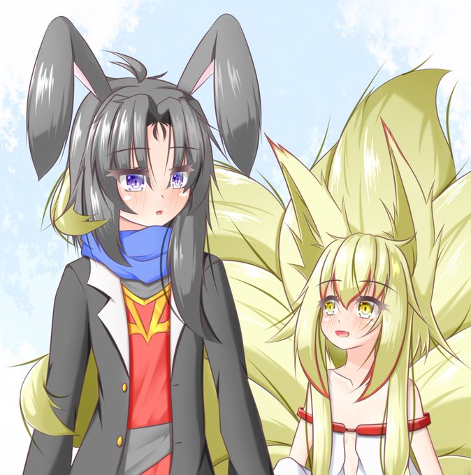 よその子(+うちの子)お絵かき
記録:2時間35分

身長120cmということで身長の低さを強調するために兎(身長163cm)描いたのがワンドロ失敗の原因です。あとこの衣装、上から見下ろすと見えそうですね 