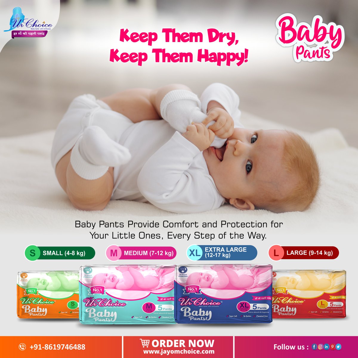 ChoiceJayom's tweet image. Happy Baby, Happy Family! Choose Baby Pants Diapers for Uninterrupted Comfort and Smiles All Day Long.
Order Now  jayomchoice.com
#DiaperDays #CutieInNappies #baby #urchoice #babypants #infantsleep #diapers #comfort #babydiapers #babyproducts #babyshop #Hardik #SalmanKhan
