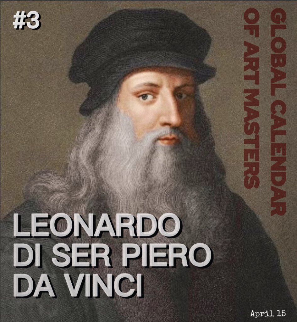 OLYMPARTS's tweet photo. April 15 - #OLYMPARTS Calendar of World Art Masters - #leonardodavinci:
Today In History: April 15th, 1452, Leonardo Da Vinci was born.
An extremely talented historical painter, 
a rare all-around genius in the history of mankind.
Let’s mark the day in history by artists. https://t.co/9pXdDMAjKz