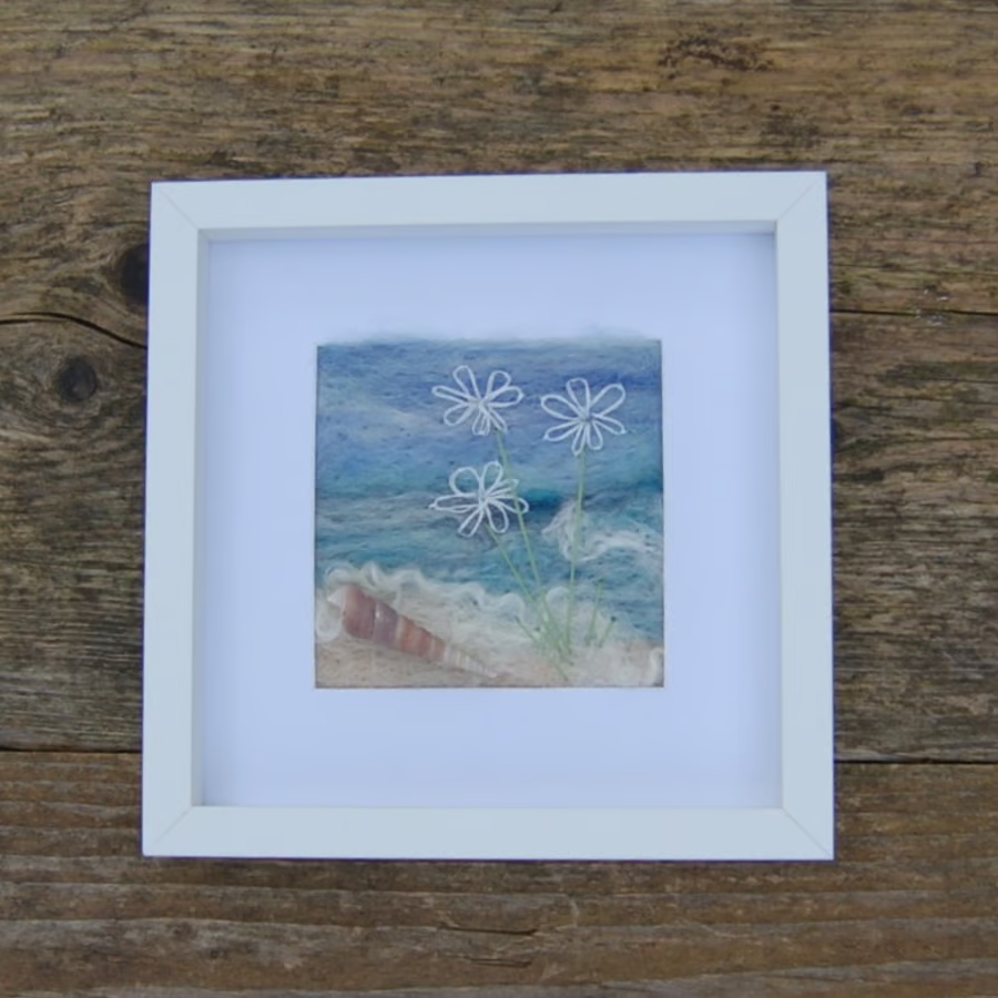 Coastal Art Needle felted and hand embroidered ... - Folksy folksy.com/items/8306141-… #newonfolksy