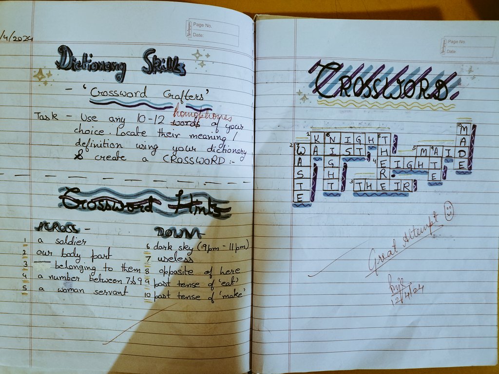 'Words- The Most Inexhaustible Source of Magic' came live with the creation of crosswords by budding Crossword Crafters of Class 8th using dictionary @Dir_Education @sdg4all @y_sanjay @sunandask21 @harprit_r @pntduggal @cbseindia29 @ncert @PreetiChanana1 #ahlconintl