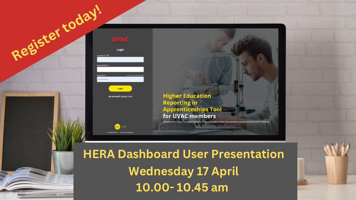 There’s still time to join us for our webinar on April 17 showcasing HERA Led by RCU, the team behind HERA, this session will provide you with a comprehensive visual guide to the platform. register.gotowebinar.com/register/70757… #HERA #UVAC #Apprenticeships