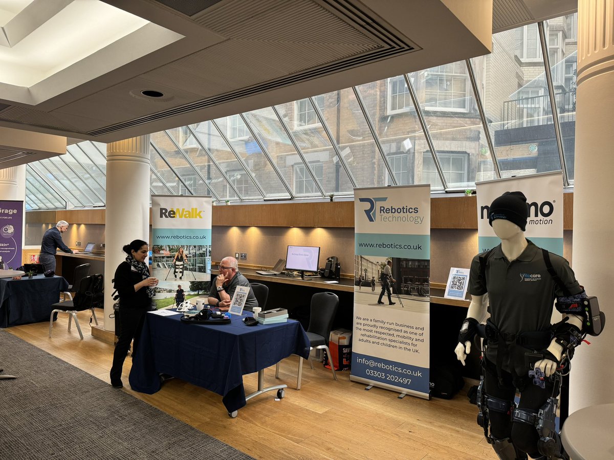 Rebotics_Tech's tweet photo. We’re strategically next to the fresh pastries…. Come see us about the Rewalk, Myopro, Keeogo, Regraps and Syrebo exoskeletal devices https://t.co/WZyOVv1KlS