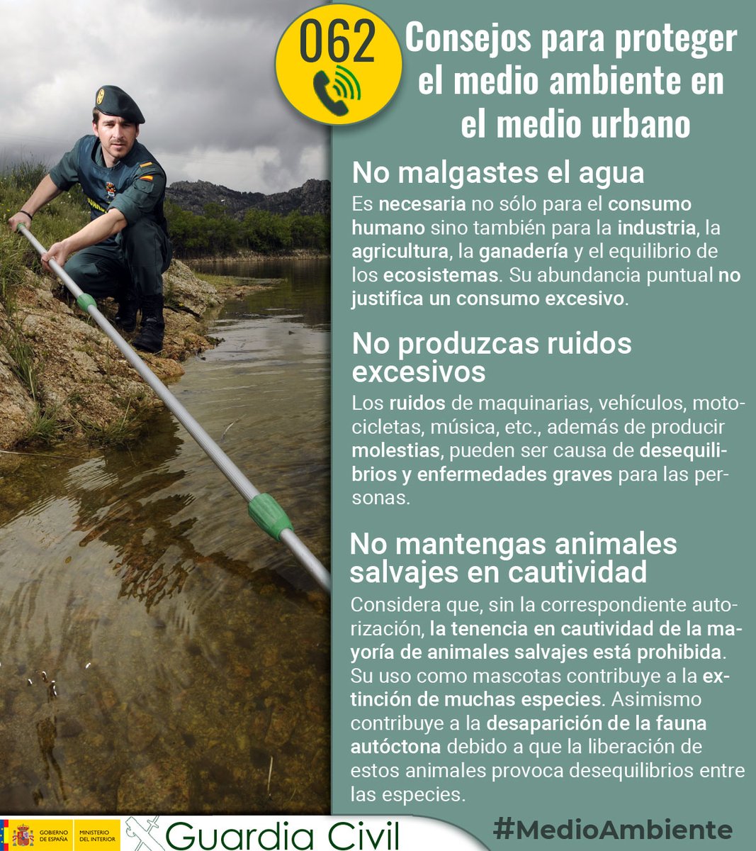 Cuidemos nuestros recursos y entorno 🌍: 
➡️No malgastes agua
➡️evita ruidos excesivos y no mantengas animales salvajes en cautividad sin autorización 
➡️Respetemos la naturaleza y promovamos la armonía en nuestro entorno 🌿🔇
#MedioAmbiente