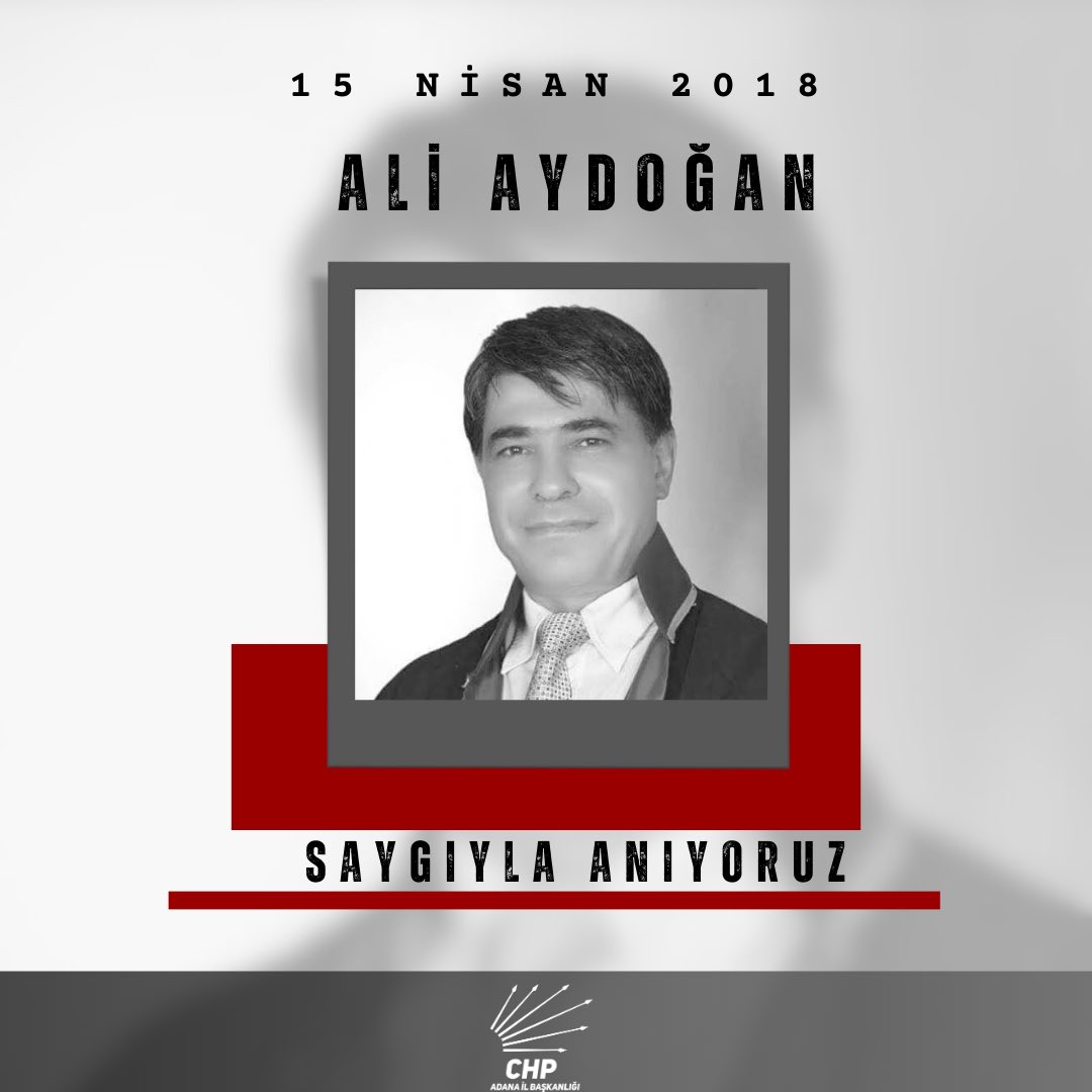 Önceki dönem Seyhan Belediye Meclis Üyelerimizden, Avukat Ali Aydoğan'ı, vefatının 6. yılında rahmet ve özlemle anıyoruz.