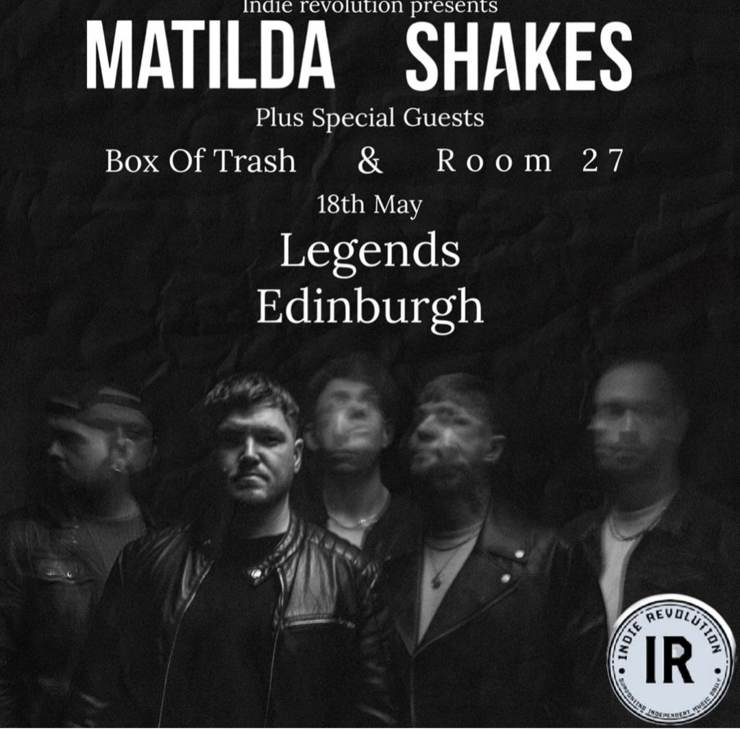 Come see them play live in Edinburgh. 18th May at Legends..