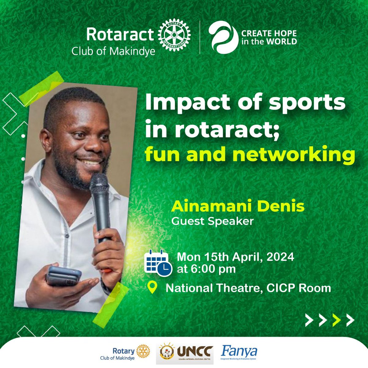 'Teamwork makes the Dream work.' Ladies and Gentlemen, pliz gather around as we listen in on The Impact of Sports in Rotarct By PP. Ainamani Denis This Monday 15th,April 2024 at 6pm at National Theatre. #WeLoveHostingYou #WeAreTheManking #FlyBeyond