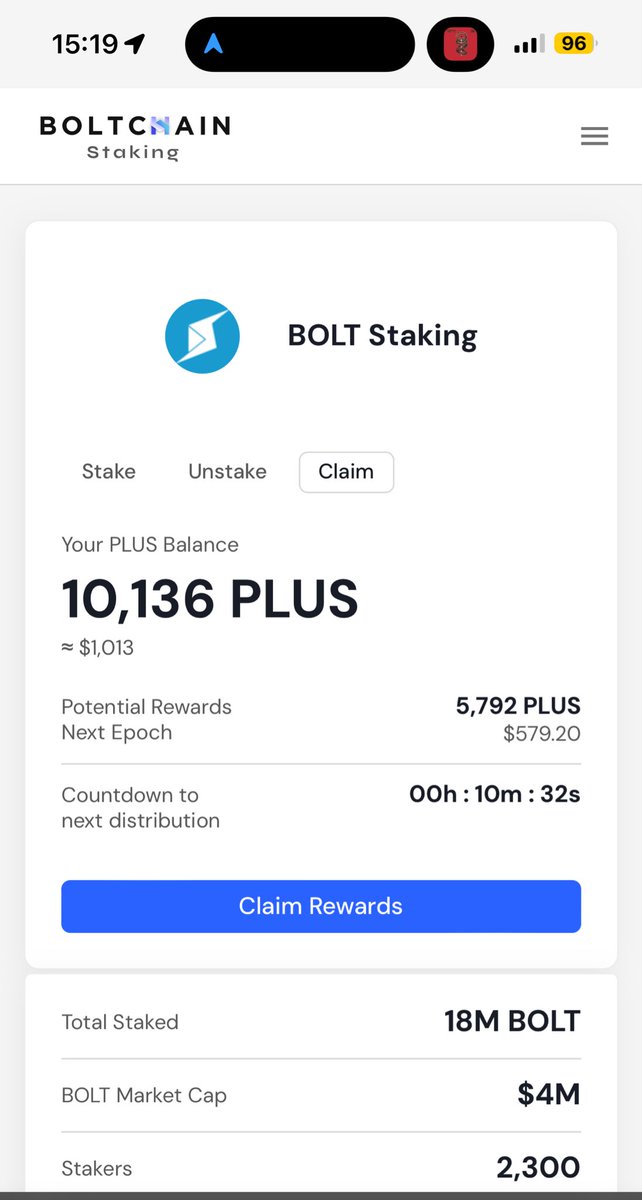 Latest update for $BOLT staking - 1. Implemented feedback to make staking smoother 2. Single tab to stake, unstake $BOLT, claim your $PLUS. 3. Dashboard to see all staking activity. Will begin opening up beta on our Discord discord.gg/boltos @boltchain @boltplus