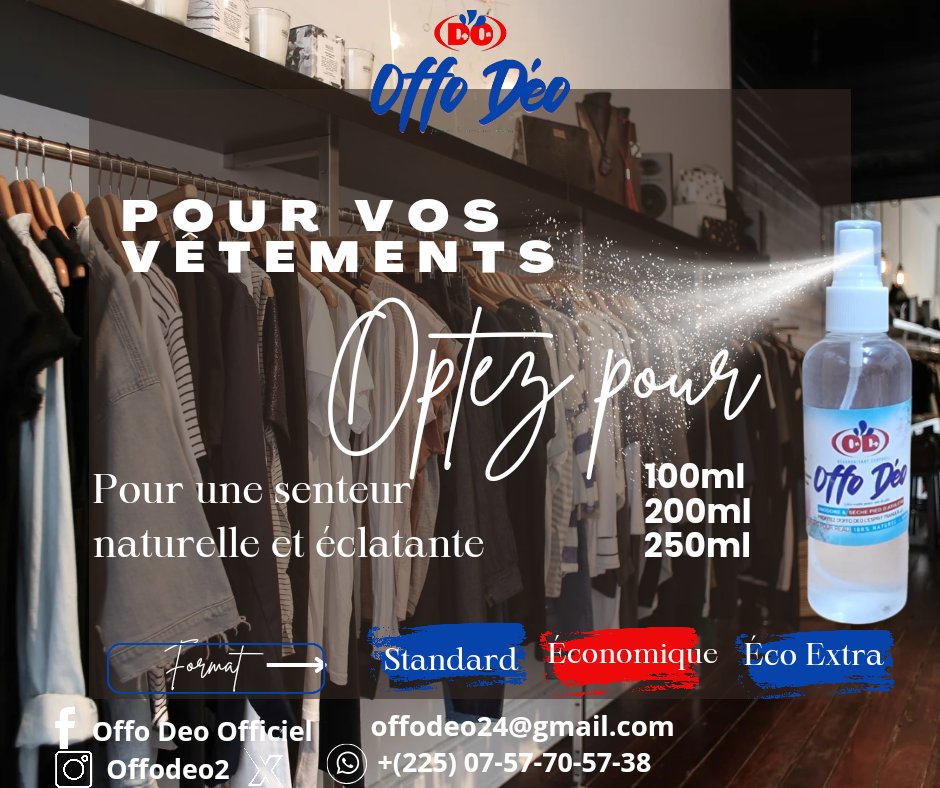 OffoDeo's tweet photo. 🌿Savourez la fraîcheur naturelle avec Offo Déo pour vos vêtements !

Avez-vous déjà rêvé d'une senteur naturelle et envoûtante pour vos vêtements ? Offo Déo réalise ce souhait en vous proposant un désodorisant inoffensif et miraculeux spécialement conçus pour vos habits. https://t.co/3goQLGaFkI