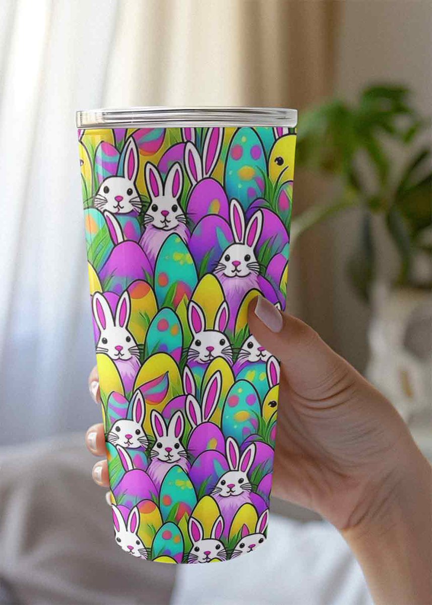 #Easter #patterndesign with #colorful #bunnies and #eggs #patterndesigns #pattern #patterns #easter2024 #eastercelebration #easteregg #eastereggs #bunny #easterbunny #easterbunnies #easterpattern #easterpatterns #easterdesign #easterdeigns #travel #travelmug #travelmugs #coffee