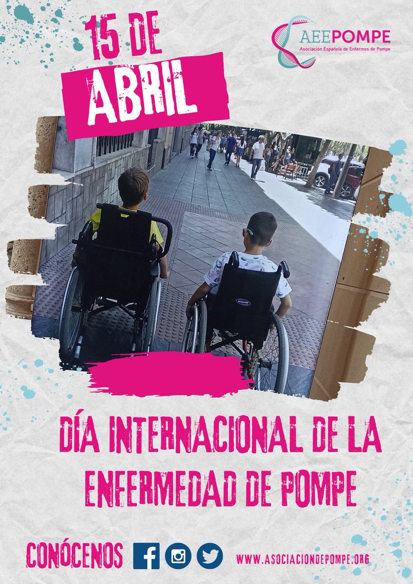 💗DÍA MUNDIAL DE LA ENFERMEDAD DE POMPE
Hoy, 15 de abril, celebramos esta fecha saliendo a la calle, contando nuestra realidad, reivindicando investigación, atención multidisciplinar y visibilidad social.
▶️Hoy, más que nunca, contamos contigo.
¿Te sumas a nuestro día especial?