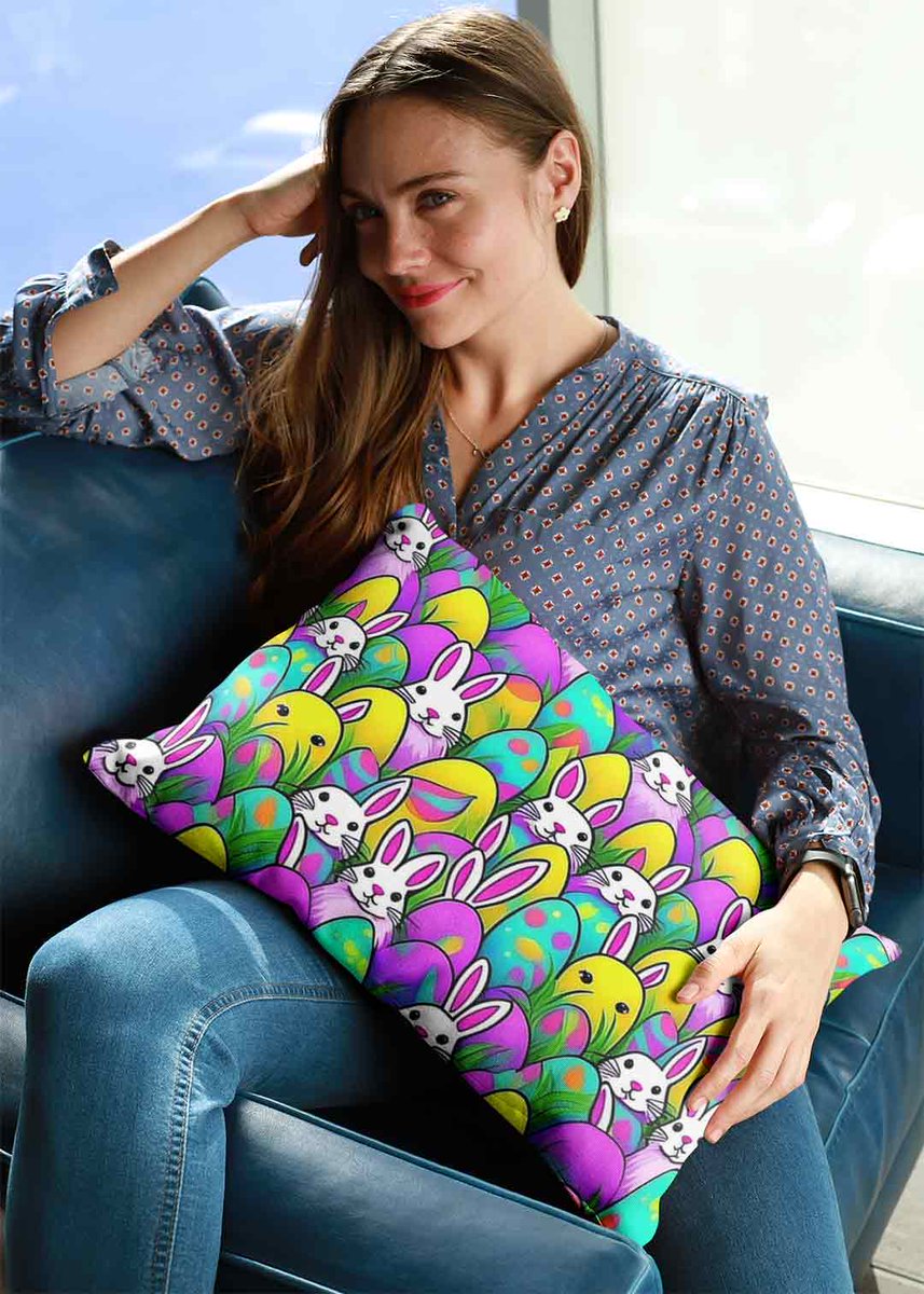 #Easter #patterndesign with #colorful #bunnies and #eggs #patterndesigns #pattern #patterns #easter2024 #eastercelebration #easteregg #eastereggs #bunny #easterbunny #easterbunnies #easterpattern #easterpatterns #easterdesign #easterdeigns #rectangula #throwpillow #throwpillows