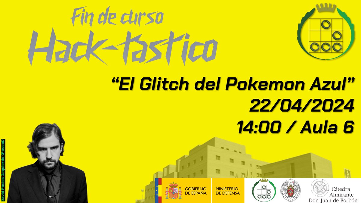 FDI_st's tweet photo. ¡Continúa el #FinDeCursoHacktastico en @informaticaucm!
Descubre los misterios del #PokemonAzul de la mano de nuestro gran @Pascal_UCM, ¡a la vez que repasas conceptos de primero y segundo!
🗓️ 22/04 - 14:00
📍 Aula 6 https://t.co/mtdpfVhz0h