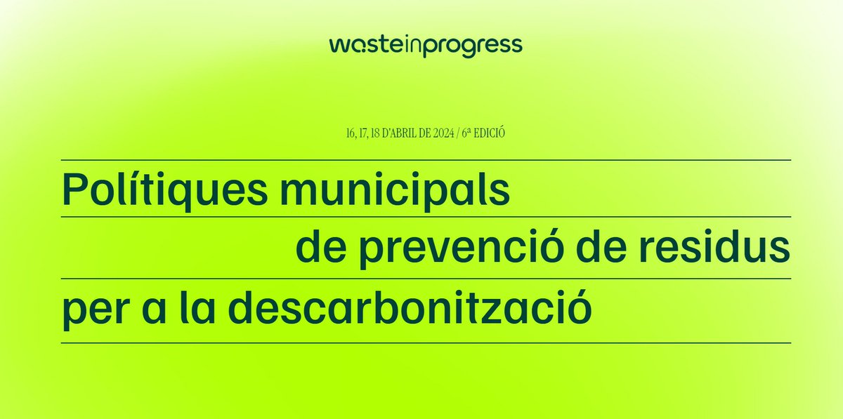 Demà comença la 6a edició del #wasteinprogress, l'associació #Porta_a_Porta un any més estarem presents, us esperem al nostre estand wasteinprogress.net