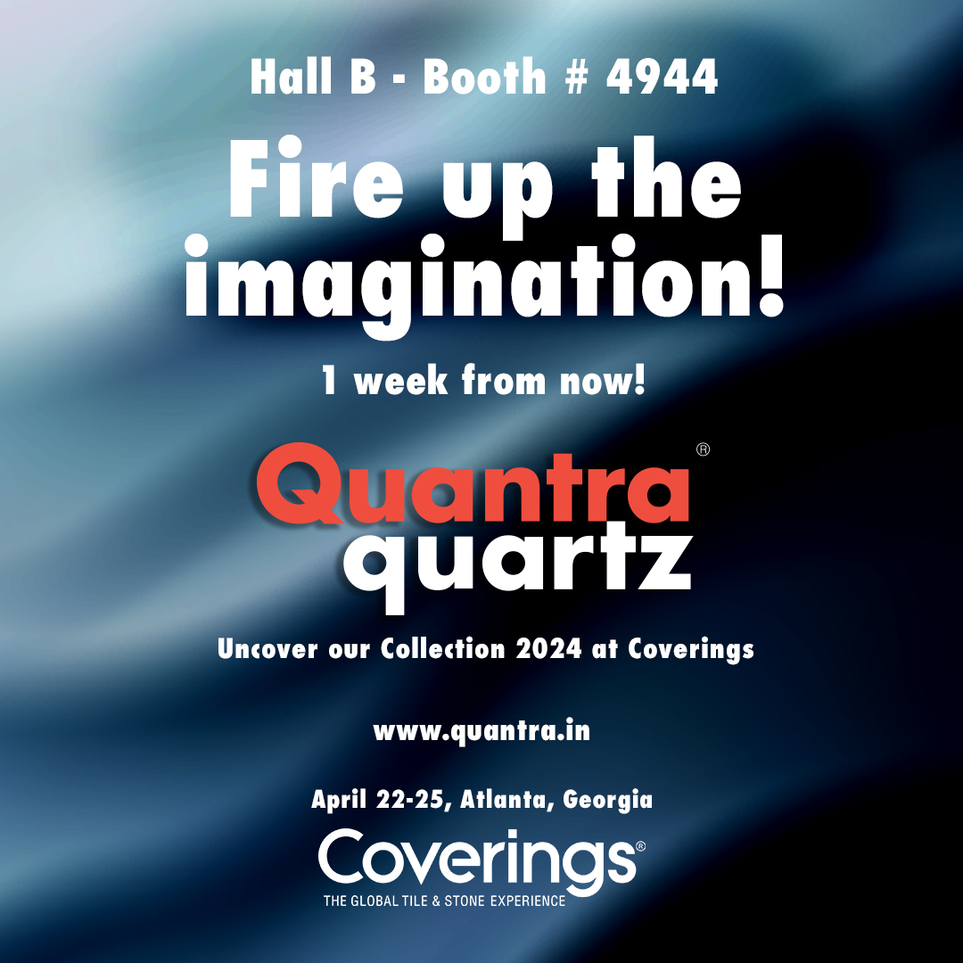 Don’t miss out on a chance to discover a breath taking array of seamless quartz countertops, sinks and basins designed with love by Quantra. Visit us at Booth # 4944 in Hall B at Coverings 2024.

#Coverings2024 #GlobalTradeShow #CoveringsAtlanta #Coverings