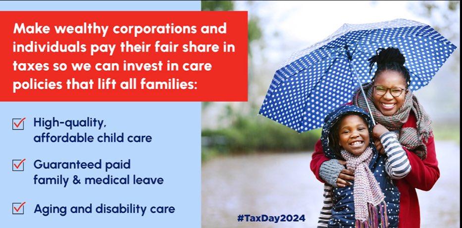 #DenVoice1 #ProudBlue #Fresh #DemsUnited April 15th is #TaxDay2024 Many large corporations pay a lower tax rate than the average American family and most of the wealth created is going to the wealthiest. If the wealthiest corporations and individuals pay their fair share of…