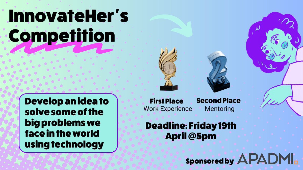 #Teachers, your students have till Friday to enter our competition! Students need to create tech-based solutions to tackle world problems. It can be done individually or in small groups. Click here to enter- buff.ly/43OfHA5 #EduTwitter #STEM #Education #IWD @apadmi