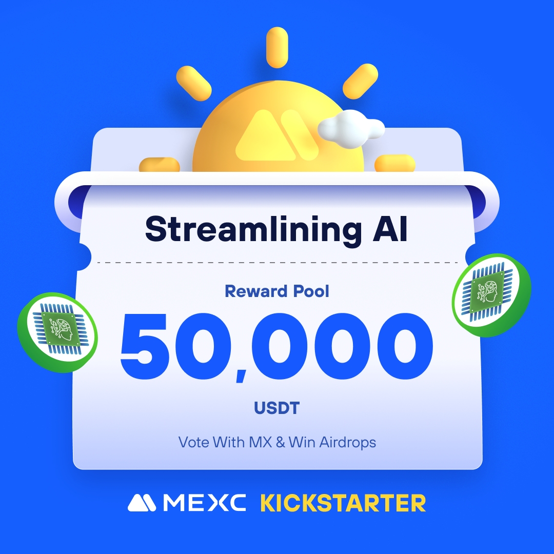 Alpha_MEXC's tweet photo. .@StreamliningAI, a project streamlining the management of AI systems, is coming to #MEXCKickstarter 🚀 

🗳Vote with $MX to share massive airdrops 
📈 $SMAI/USDT Trading: 2024-04-16 10:00 (UTC)  

Details: https://t.co/smkl3QXjQE https://t.co/oewT7HAHqO