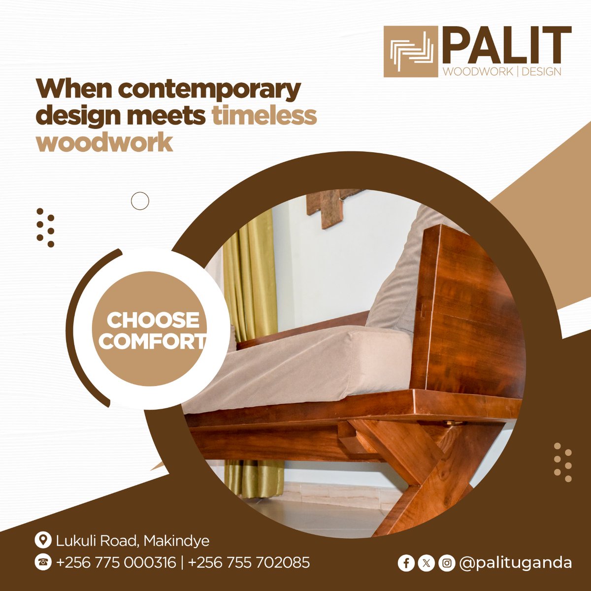 Modern elegance merges with timeless craftsmanship, enriching homes, hospitality, and offices with bespoke woodwork from the the PALIT #WOODWORK #FURNITURE SHOP in Makindye on 0775000316 | 0755702085 ! 🛠️🪵

#woodenfurniture #woodendecor #woodenaccessories