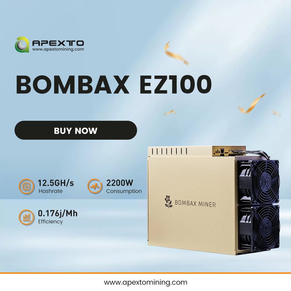 Introducing BOMBAX EZ100 – your ultimate mining companion! 

🚀 Power-packed for #ETC mining, it delivers top-tier performance while keeping power consumption in check.

💰Supported coins: ETC, ETF, ZIL, ETHW. Ready to elevate your mining game? 

🛠apextomining.com/product/bombax…