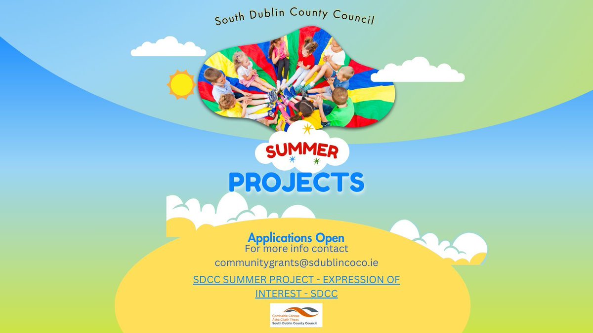 South Dublin County Council Community Team are accepting Expression of Interest Forms for new Summer Projects in the South Dublin County. 🌞 Click here for application form: buff.ly/49zXnws