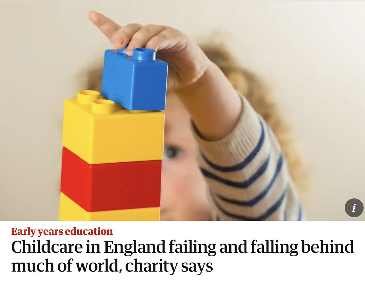 'Affordability is essential but we’ve got stuck on it. Whn you look at other countries, you find a richness to the conversatns about what is best for children that's so different to UK.” In short, England sacrifices its childrn on t altar of parental work. theguardian.com/education/2024…